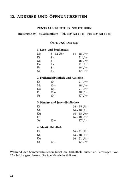 68. Jahresbericht der Zentralbibliothek Solothurn über das Jahr 1997