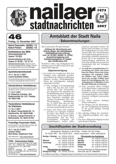 stadtnachrichten - Stadt Naila