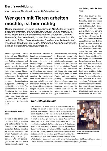 Presse Text - bei Biohenne.de