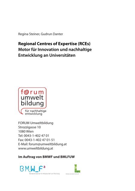 Regional Centres of Expertise - Forum Umweltbildung
