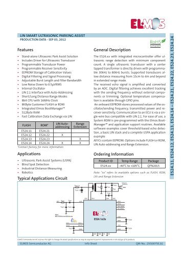 Info Sheet E524.11, E524.12, E524.13 - Elmos Semiconductor AG