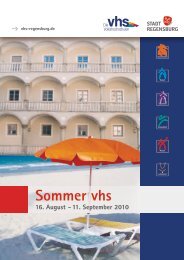 Sommer vhs - Volkshochschule der Stadt Regensburg