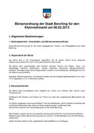 Börsenordnung der Stadt Berching für den Kleinviehmarkt am 06.02 ...