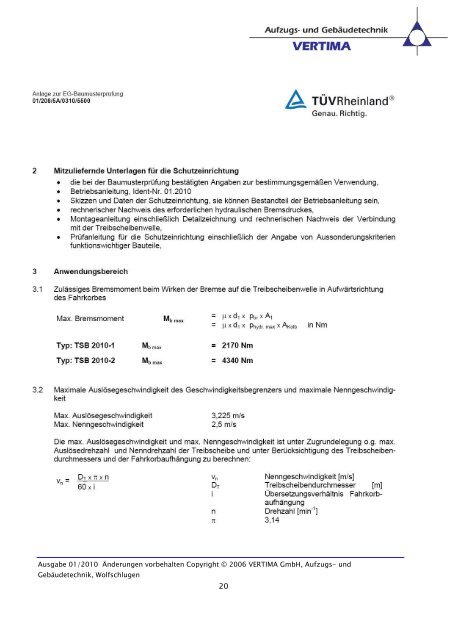 Bedienungs- und Montageanleitung ... - Vertima GmbH
