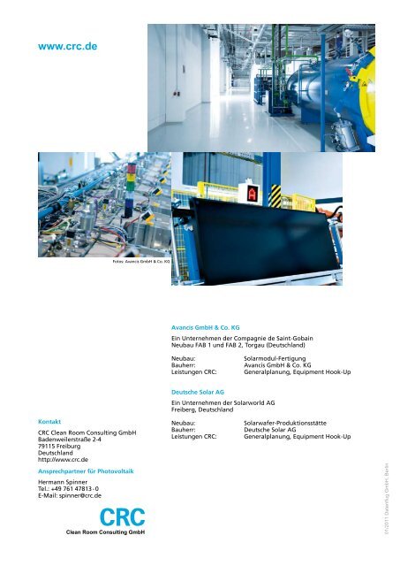 CRC Photovoltaik - CRC Clean Room Consulting GmbH