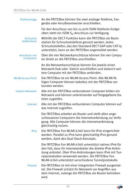 Handbuch FRITZ!Box Fon WLAN 6360 - Unitymedia