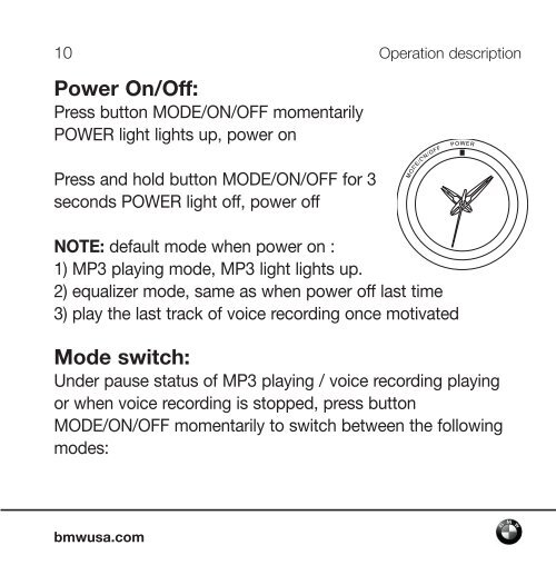BMW MP3 Watch User Manual - LAKS