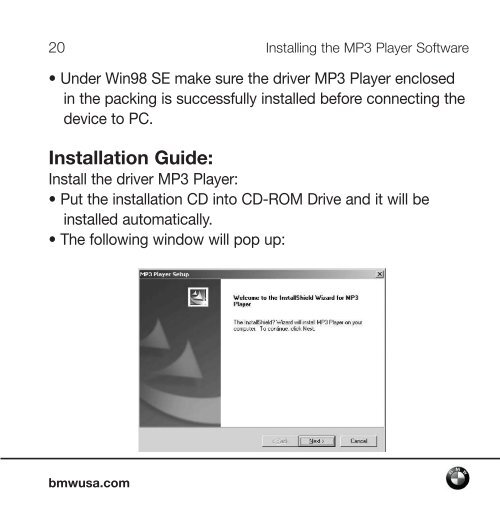BMW MP3 Watch User Manual - LAKS