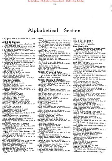 Alphabetical Section - Monroe County Library System