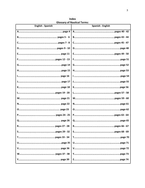 Glossary of Nautical Terms: English ? Spanish - Auxiliary Interpreter ...