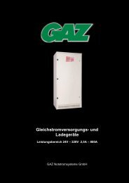 Gleichstromversorgungs- und Ladegeräte - GAZ Notstromsysteme ...