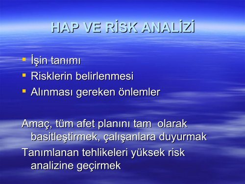 RİSK ANALİZİ - HAP Acil Servis Yönetimi - İstanbul İl Sağlık Müdürlüğü