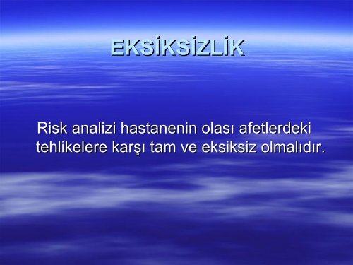 RİSK ANALİZİ - HAP Acil Servis Yönetimi - İstanbul İl Sağlık Müdürlüğü