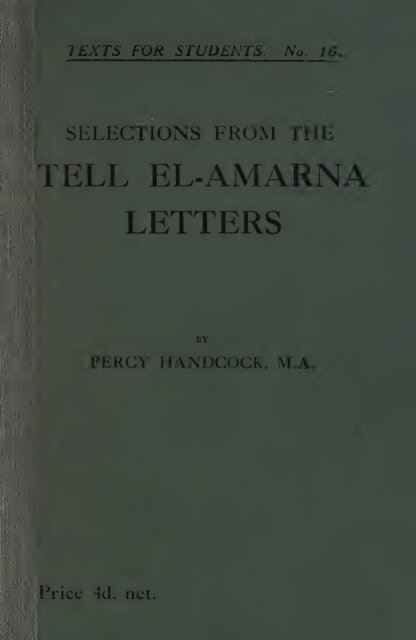 Selections from the Tell El-Amarna letters - Universal History Library
