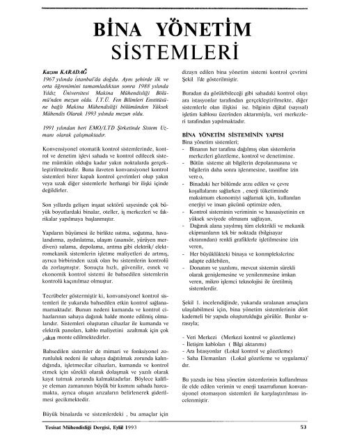 TESİSflT . - TMMOB Makina Mühendisleri Odası Arşivi - Makina ...