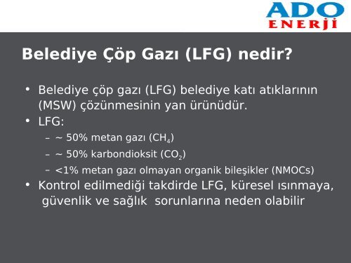 Belediye Çöp Gazı (LFG) nedir? - emo