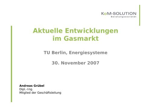 Präsentation Gasmarkt