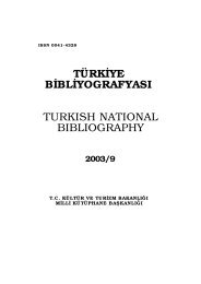 TÜRK‹YE B‹BL‹YOGRAFYASI TURKISH ... - Bibliyografyalar