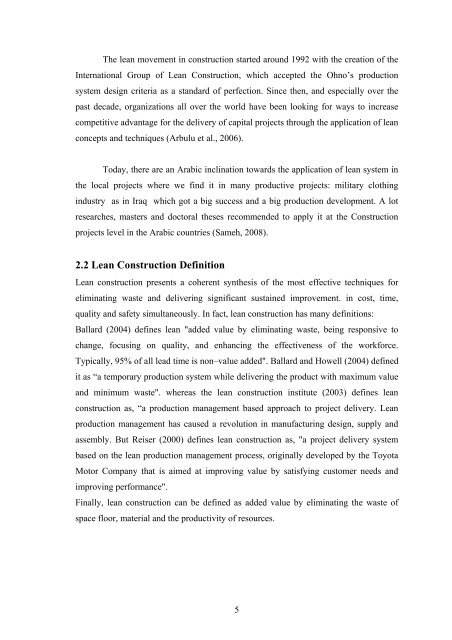 A Study of Lean Construction Practices in Gaza Strip