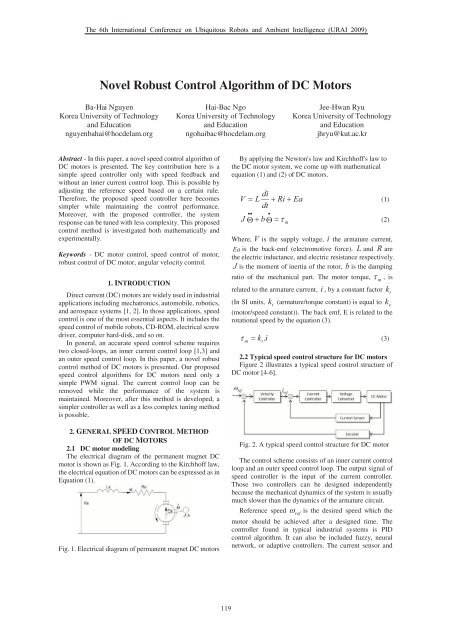Novel Robust Control Algorithm of DC Motors