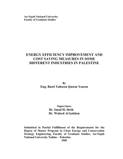 energy efficiency improvement and cost saving measures in