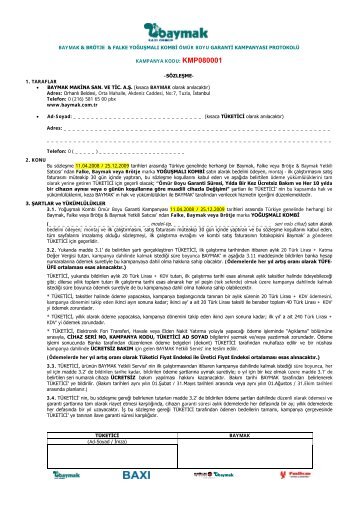 Sözleşme İçin Tıklayınız - Baymak