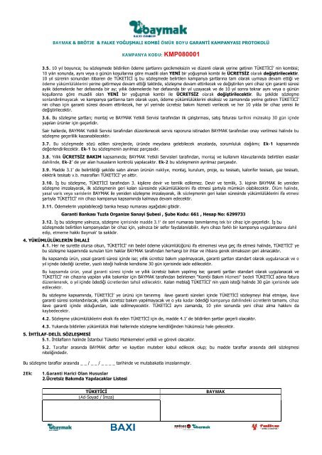 Sözleşme İçin Tıklayınız - Baymak