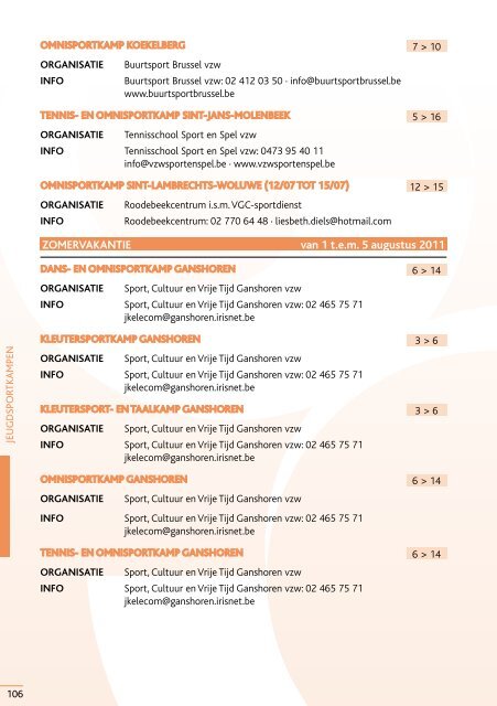 2010-2011 sportgids 2010-2011 - Vlaamse Gemeenschapscommissie