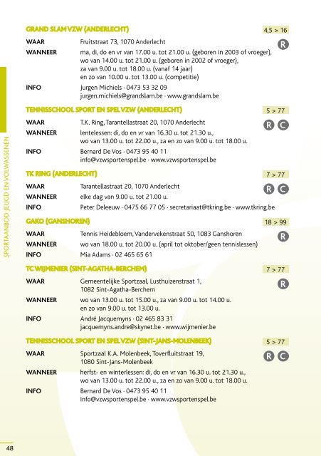 2010-2011 sportgids 2010-2011 - Vlaamse Gemeenschapscommissie