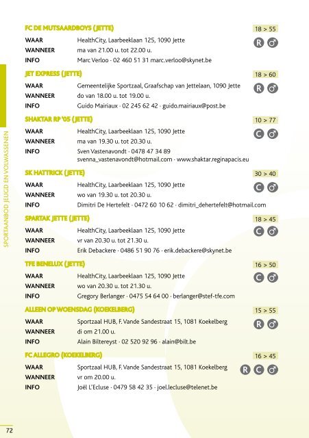 2010-2011 sportgids 2010-2011 - Vlaamse Gemeenschapscommissie