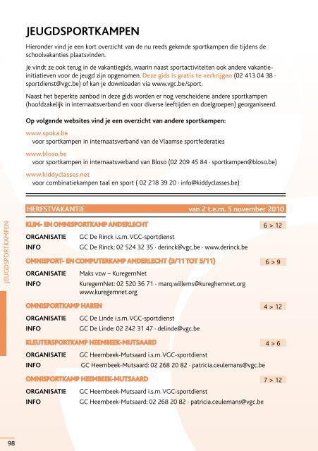 2010-2011 sportgids 2010-2011 - Vlaamse Gemeenschapscommissie