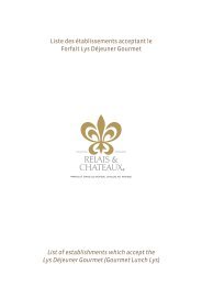 Liste des établissements acceptant le Forfait Lys Déjeuner Gourmet ...