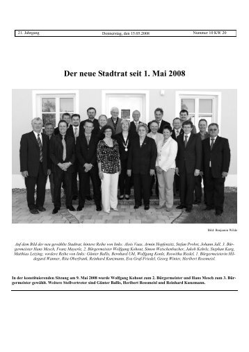 Der neue Stadtrat seit 1. Mai 2008 - Verwaltungsgemeinschaft ...
