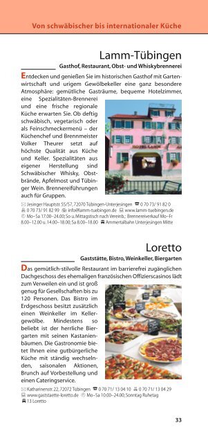 Gastronomieführer - in Tübingen