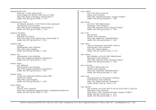 Namens-Auswertung NSFKB 1953-1960 2012-08 ... - Kreis Schlochau