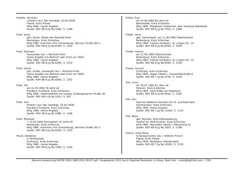 Namens-Auswertung NSFKB 1953-1960 2012-08 ... - Kreis Schlochau