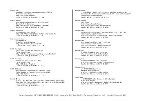 Namens-Auswertung NSFKB 1953-1960 2012-08 ... - Kreis Schlochau