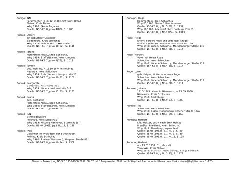 Namens-Auswertung NSFKB 1953-1960 2012-08 ... - Kreis Schlochau