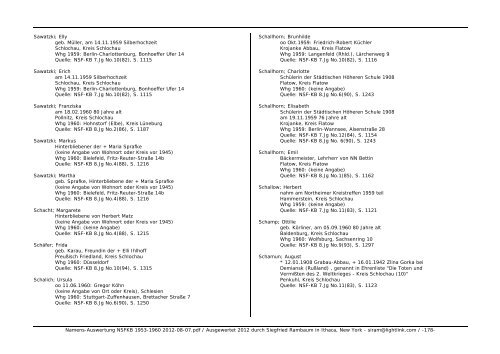 Namens-Auswertung NSFKB 1953-1960 2012-08 ... - Kreis Schlochau