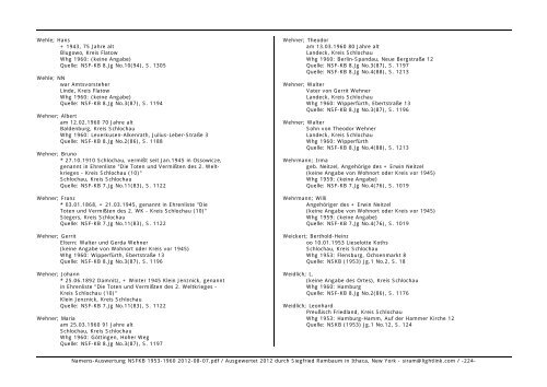 Namens-Auswertung NSFKB 1953-1960 2012-08 ... - Kreis Schlochau