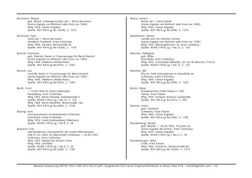 Namens-Auswertung NSFKB 1953-1960 2012-08 ... - Kreis Schlochau