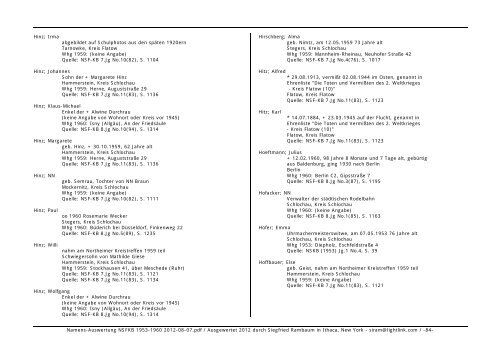 Namens-Auswertung NSFKB 1953-1960 2012-08 ... - Kreis Schlochau