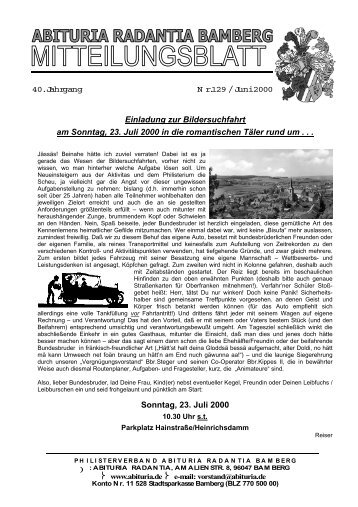 40. Jahrgang N r.129 / Juni 2000 Einladung zur Bildersuchfahrt am ...