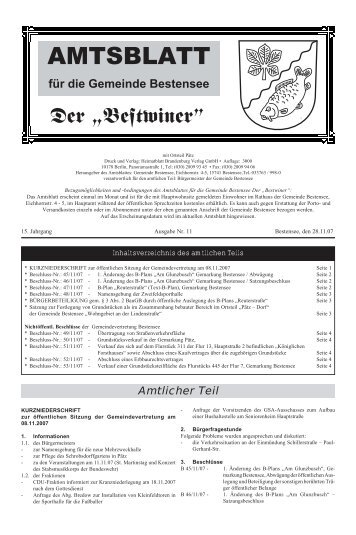 Ausgabe 11/2007 - Bestensee