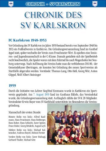 Chronik - SV-Karlskron