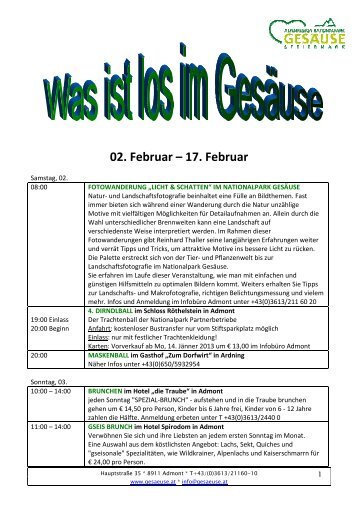 Was+ist+los+vom 02.-10.Feb - Alpenregion Nationalpark Gesäuse