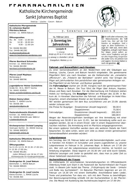 7. Sonntag im Jahreskreis - Kath. Kirchengemeinde St. Johannes ...