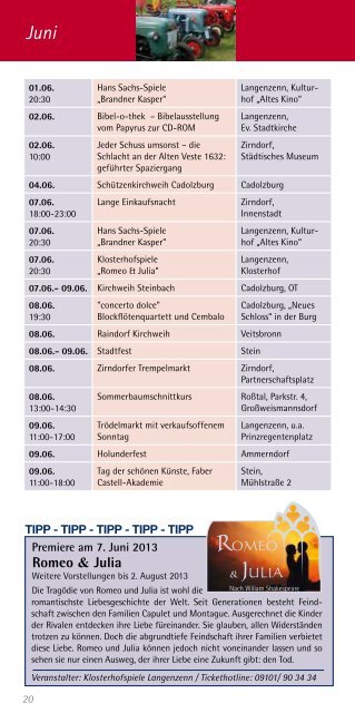 Veranstaltungs- Kalender 2013 - Landkreis-Fürth