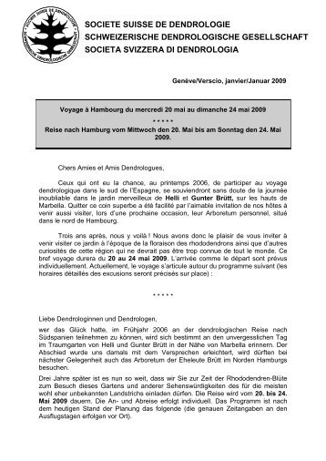 societe suisse de dendrologie - Schweizerische Dendrologische ...