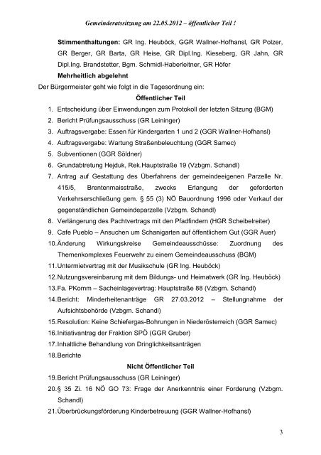 (Protokoll öffentlich - 22.05.2012) - Marktgemeinde Pressbaum